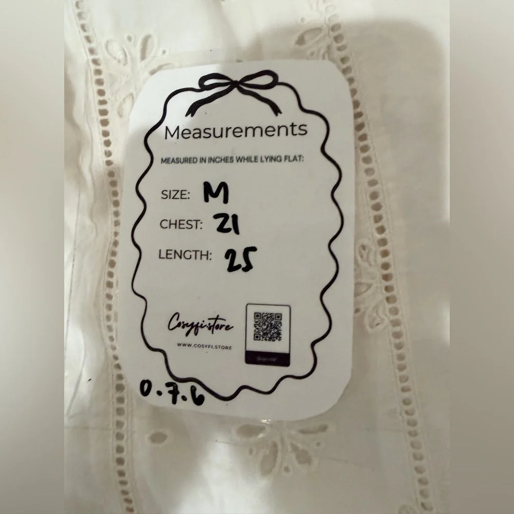 J. Crew Ruffle Neck Long Sleeve Eyelet Top In Ivory Size M